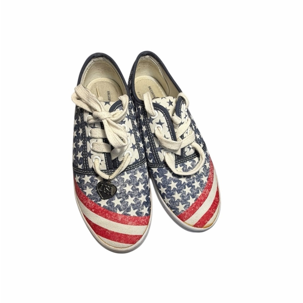 Bradford Exchange "American Pride" Sneakers With Distressed Denim Look, Size 7.5